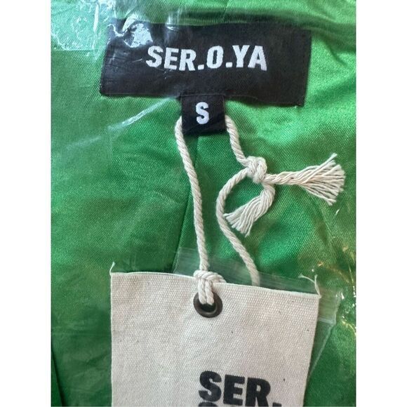Retrofete SER.O.YA Motlee Silk Blazer in Kelly Green-Size S - Picture 5 of 8
